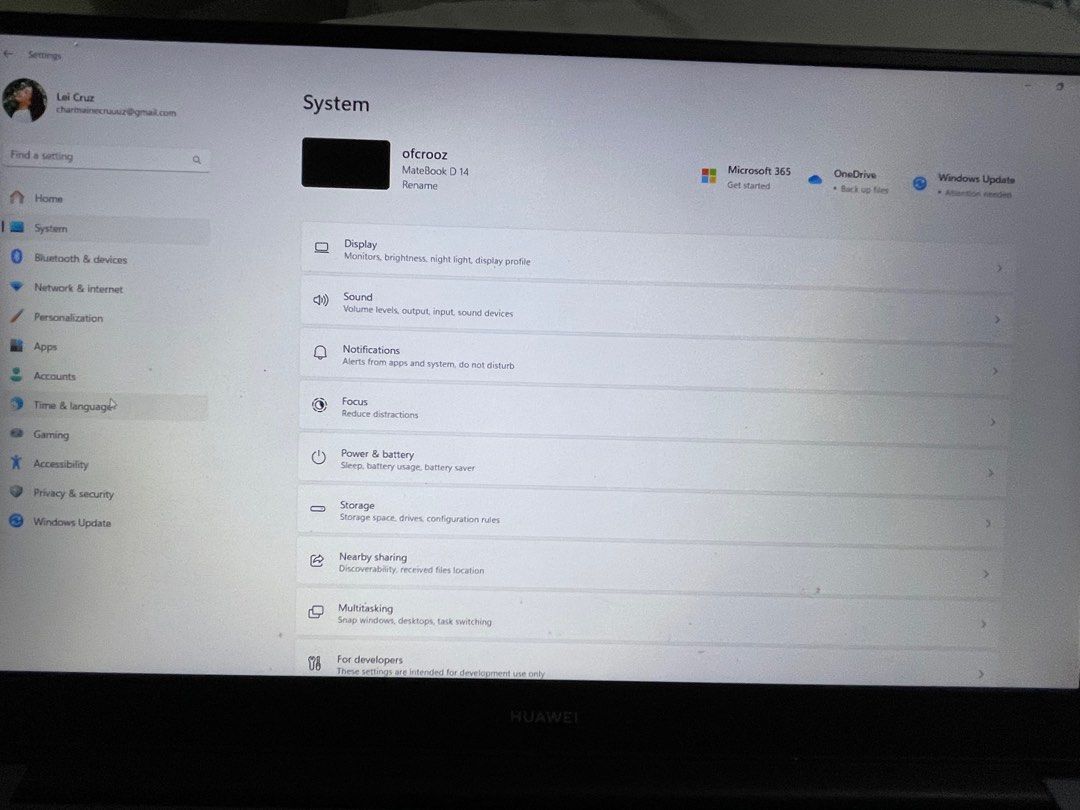 Huawei Matebook D14 (2020) Laptop (Category: Laptops & Notebooks) located in Taytay. Submitted by croozingly (Listing ID 1305529815, Image 2). Description: Used this my whole college life! Price is very negotiable :) Chat me for more photos Meet up for safe transaction just let me know where rfs: changed laptop (inclusions: laptop only).