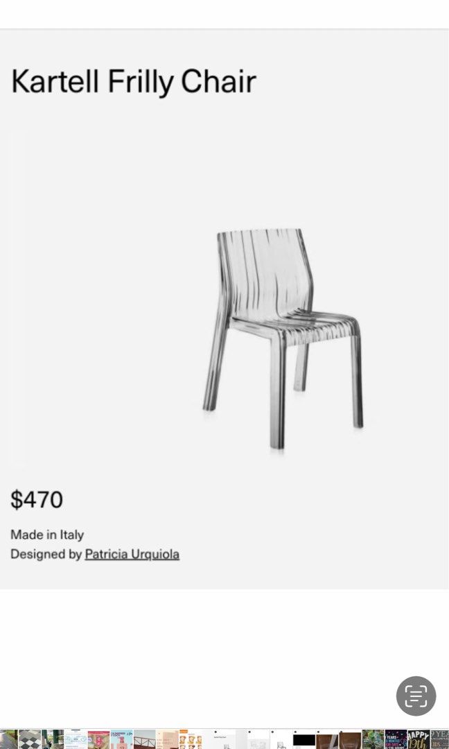 Kartell Frilly Chair Furniture Home Living Furniture Chairs on Carousell