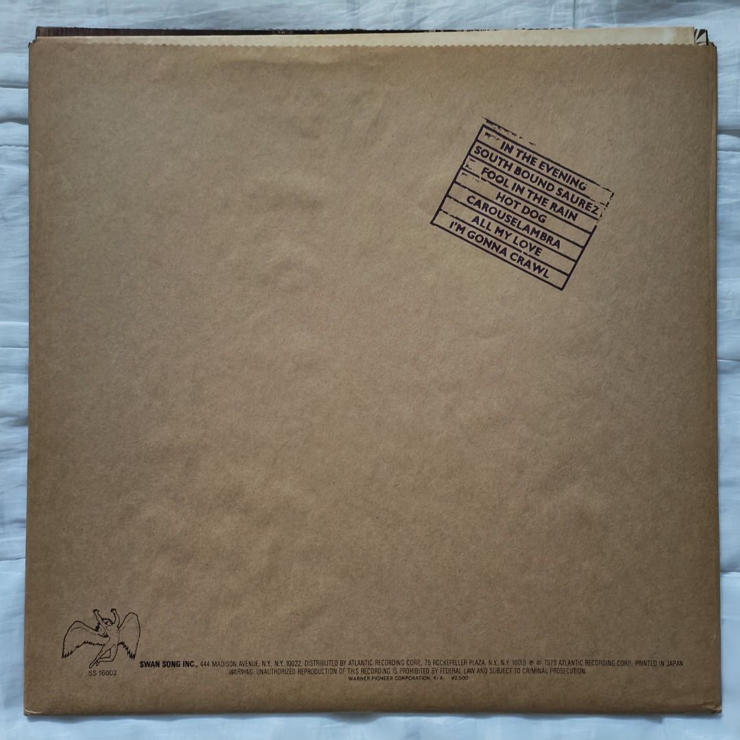 LED ZEPPELIN (In Through the Out Door) LP (Category: Vinyls) located in Cebu City. Submitted by timeless_treasure79 (Listing ID 1305567834, Image 2). Description: LED ZEPPELIN (In Through the Out Door) LP Price: 1895php Genre: Hard Rock Pressing: Japan Record/Cover: NM/VG+++ Item Code: BKW More records and details in the link!!! Click the link!!! Link 01 https://docs.google.com/spreadsheets/d/1tK_CVygz-XCbMDPK8aKunp4ohMqUv_v2TIaoK-7kSxE/edit?usp=