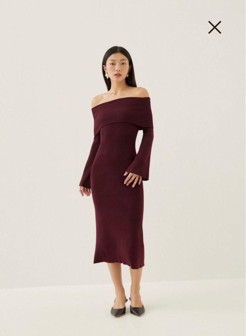 love bonito off shoulder dress Chantal Elastic Off Shoulder Trapeze Dress