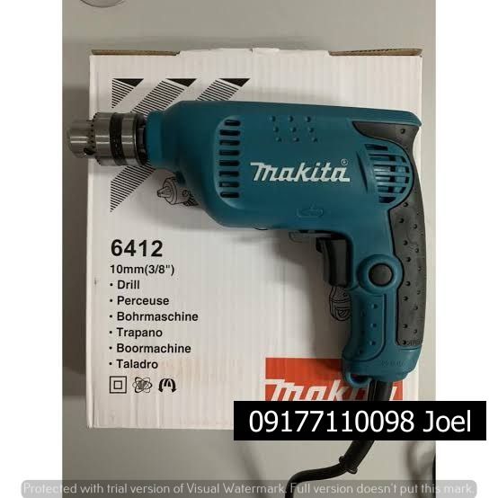 Makita Hand Drill (Category: Construction Tools & Equipment) located in Manila. Submitted by joeyroque09 (Listing ID 1305502504, Image 3). Description: Makita Hand Drill Model: 6412 Specs: 10mm (3/8"), 450w Price: 7,300/pc.