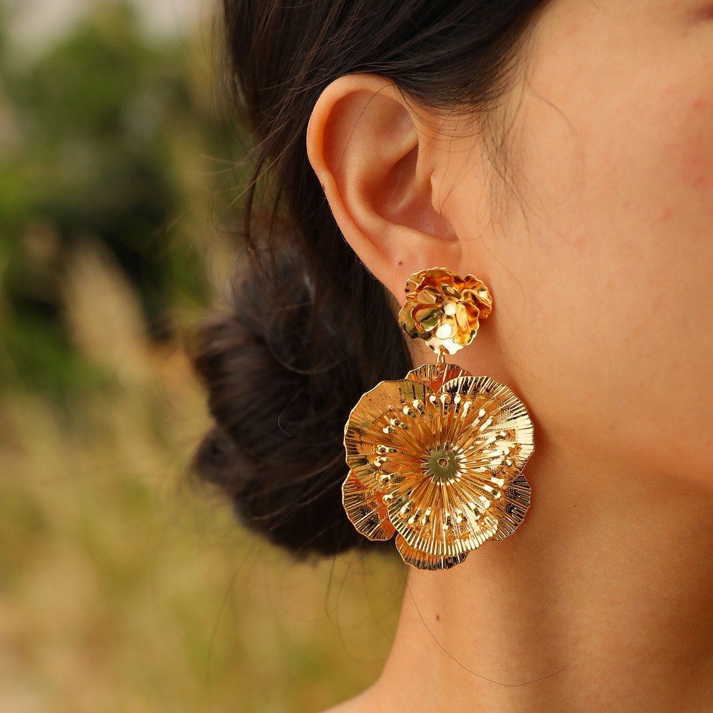 Mawi Gold Floral Earrings