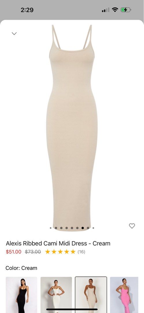 Ribbed cami midi dress cheap