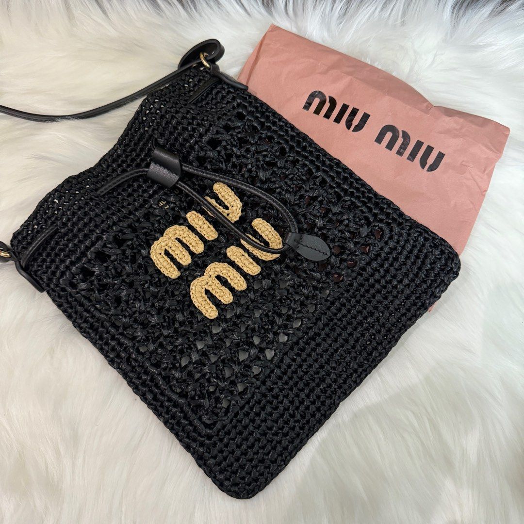 [MiuMiu] Woven Fabric Mini Bag バッグ ☆送料込☆ MiuMiu＊Woven fabric mini-bag ウーブンミニバッグ＊送料込