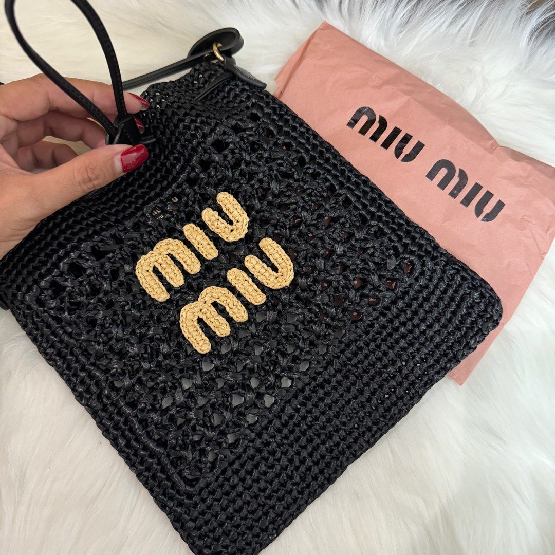 Miu Miu Woven fabric mini-bag, Luxury, Bags & Wallets on