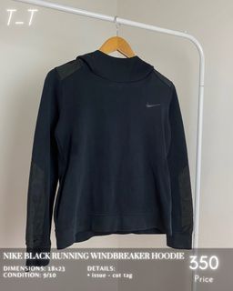 Nike black running windbreaker hoodie