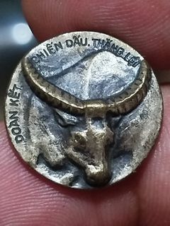Rare Vietnam people's support fixed donation badge silver