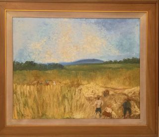 Rice Harvest 1999 Impressionist Painting by JR Diaz