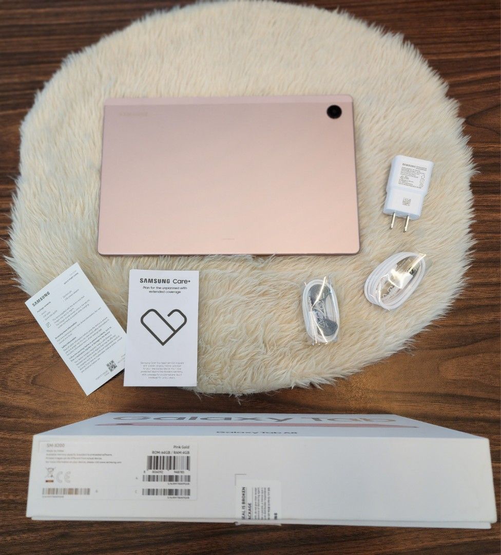 Samsung Galaxy Tab A8 (Category: Android) located in Makati City. Submitted by fifth_avenue_shop_mnl (Listing ID 1305617917, Image 2). Description: Color: pink gold Model: SM-X200 ROM-: 64GB RAM: 4GB USB cable USB power adapter Ejection pin Specifications CPU Speed: Octa-Core 2GHz4 Battery Capacity: 7,040mAh Camera Resolution: 8MP AF + 5MP (front) Resolution Main Display: 1920 × 1200 External Memory Support: 1TB expandable memory Processor CPU Sp