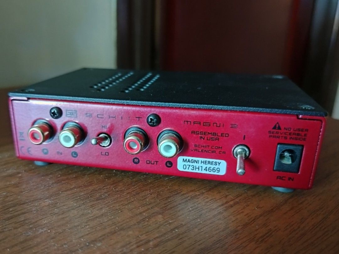Schiit Magni Heresy Headphone Amplifier (Category: Headphones & Headsets) located in Lucena. Submitted by MattC (Listing ID 1303360529, Image 2). Description: 110V this is an Op amp, expect it to sound slightly more treble forward. 1st owner no box (too bulky isama sa luggage) complete manual. no issues pwede trade sa dac within the price range. 2 years nang hindi nagagamit (naka tube amp na).