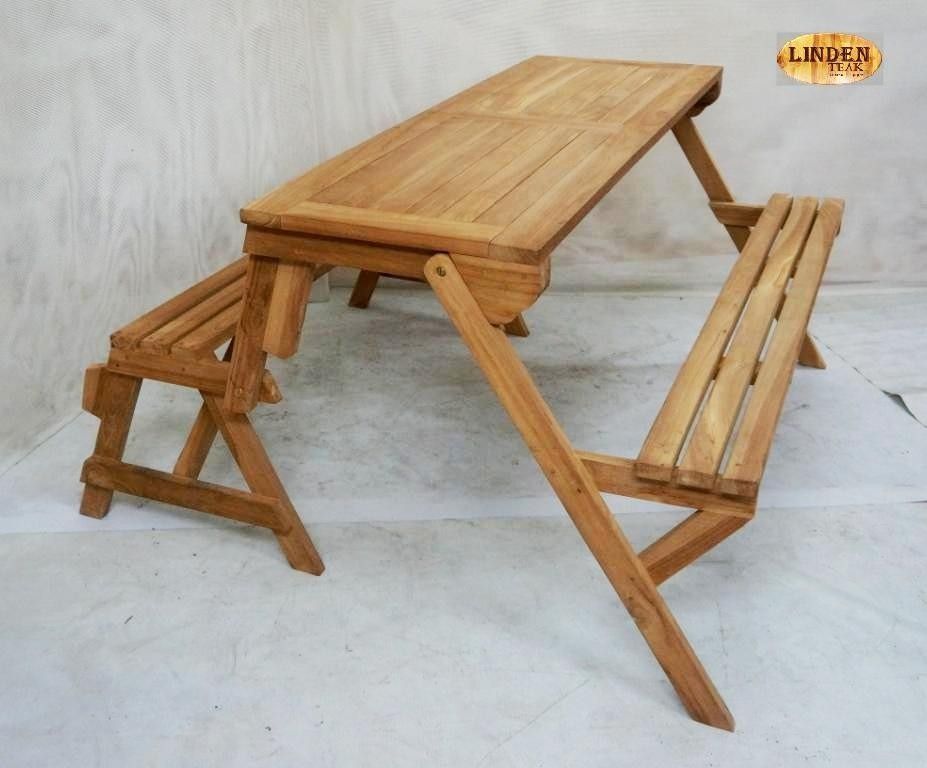 Solid Teak Wood ECO Convertible Picnic Table Better Than Mahogany,Narra