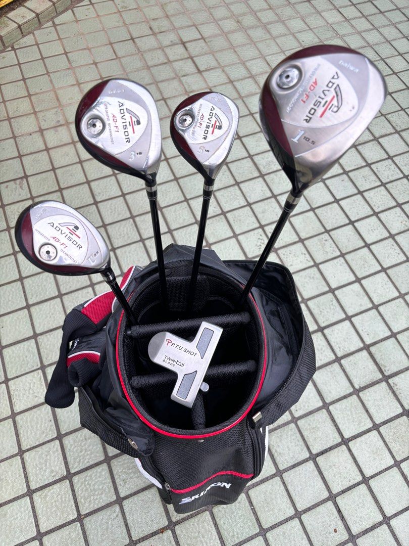 Srixon Daiwa Golf Set for Beginners (Category: Golf) located in Manila. Submitted by eclipse58 (Listing ID 1305504311, Image 3). Description: COMPLETE Srixon WR 2009 Golf Set ✅️ 5-9 Irons, Pitching Wedge & Sand Wedge ✅️ Daiwa Advisor Driver, Daiwa Advisor 3, 5 & 7 Woods ✅️ P.T.U Twin Ball Putter & Srixon Golf Bag ✅️ Original Srixon Graphite Shaft & Grips ✅️ Very good condition & NO ISSUES Selling Price: 27,000 Location: Quezon City.