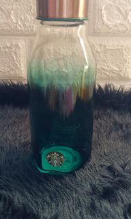Starbucks ombre green glass bottle