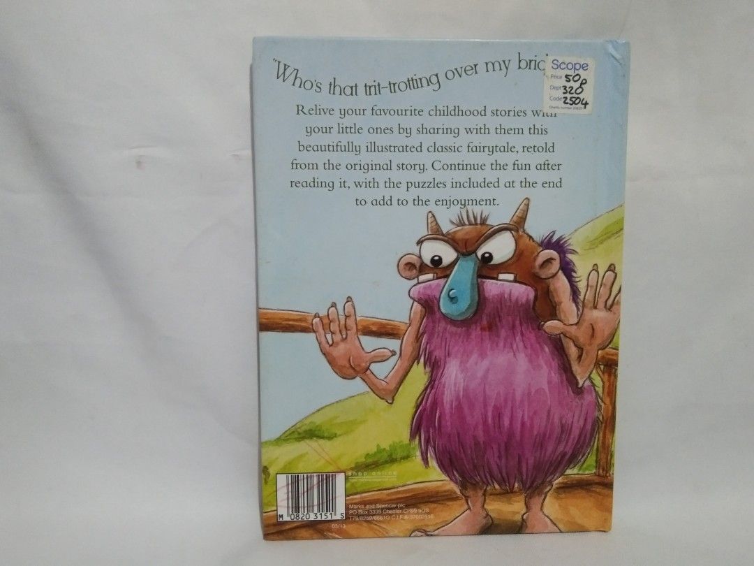 The Three Billy Goats Gruff (Category: Children's Books) located in Quezon City. Submitted by sky_bookstore (Listing ID 1305667592, Image 2). Description: Hardcover Book Note: We sell pre-loved books. Some books may have minor flaws, such as shelf wear, creases and other common signs of usage. Location: Sauyo, QC.