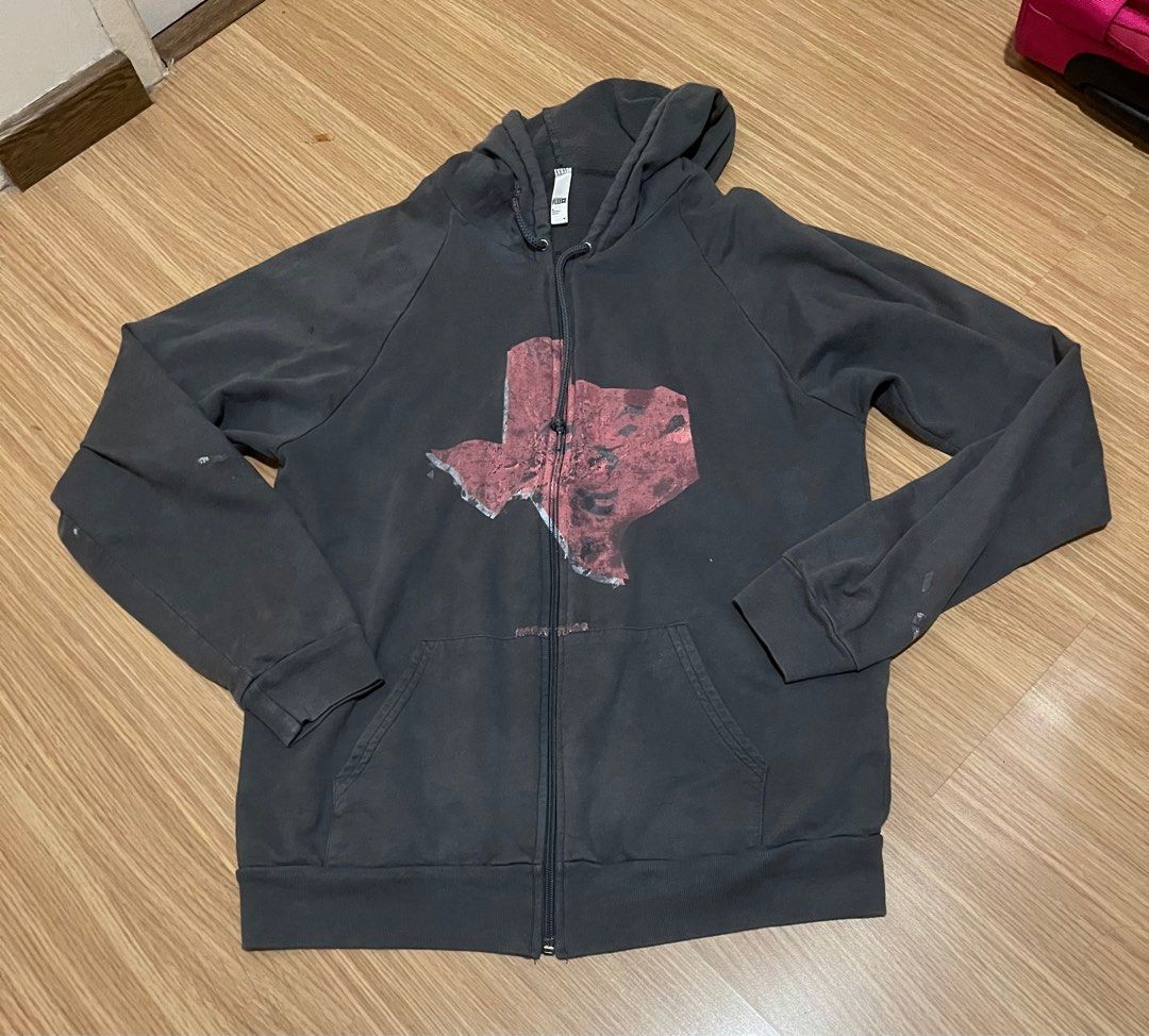 Unisex American Apparel washed Grey hoodie SIZE M