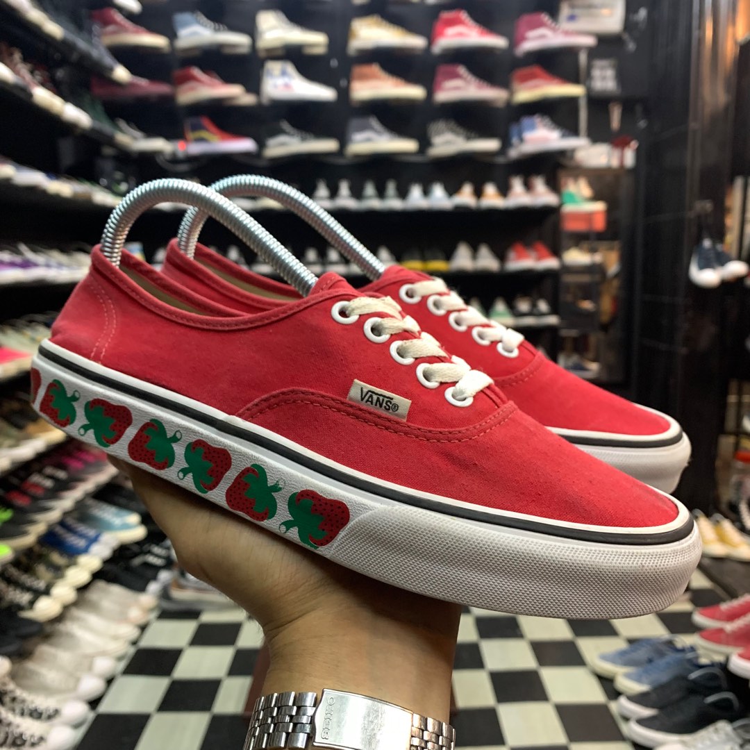 Vans authentic strawberry tape green online