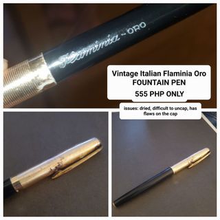 Vintage Italian Flaminia Oro FOUNTAIN PEN with flaws