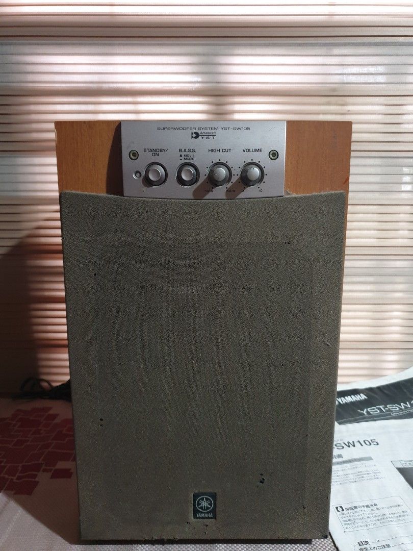 Yamaha YST-SW105 Active Subwoofer (Category: Soundbars, Speakers & Amplifiers) located in Manila. Submitted by racz03 (Listing ID 1305593005, Image 2). Description: Yamaha YST-SW105 Active Subwoofer. Output Wattage - 100 Watts Power Voltage- 100V Weight- 9.5 Kilos. in Excellent Working Condition. Wood Design Finish..