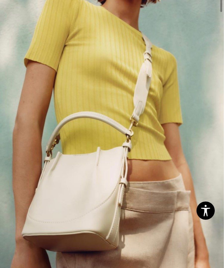 Zara white bucket bag cheap