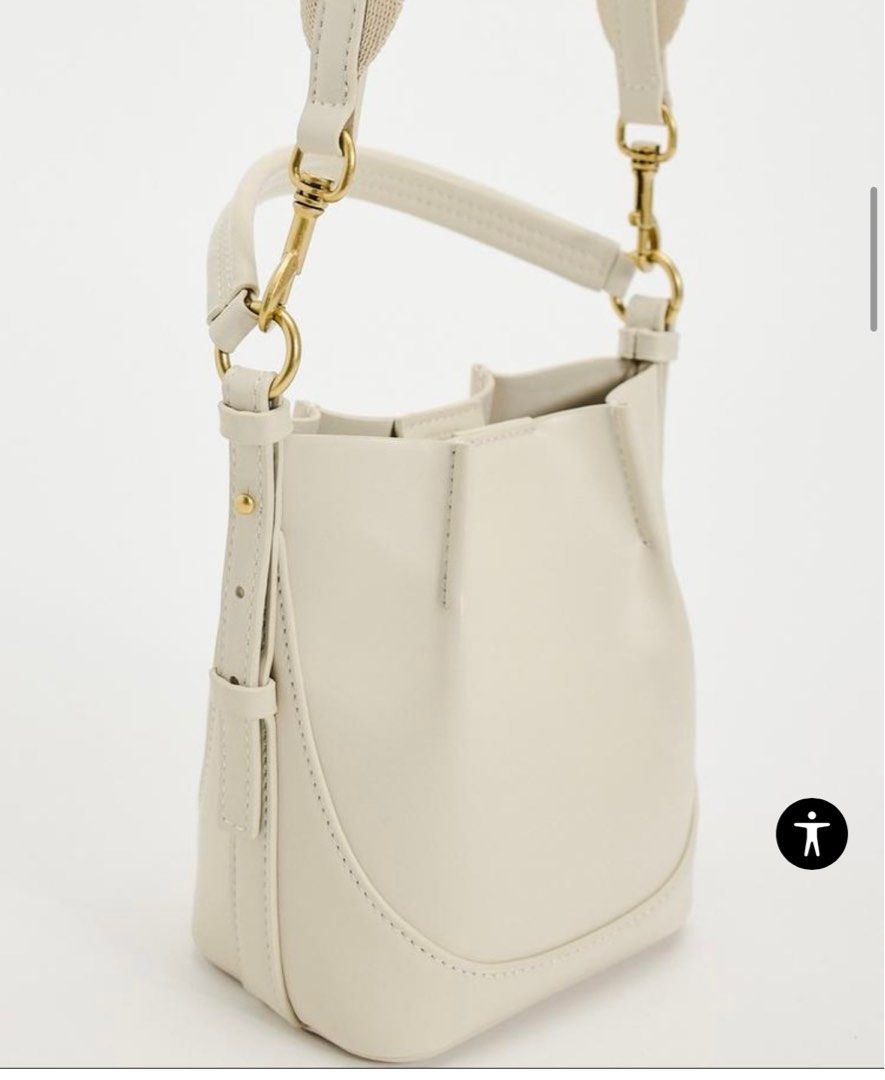 Zara Mini White Bucket Bag