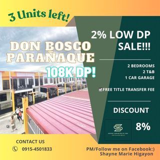 108K DP Donbosco Betterliving Paranaque Townhouse for sale