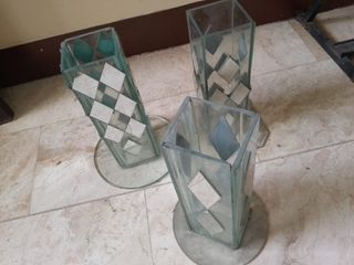 1 Set - 3 Thick Large Glass Vase - FREE ship bottle