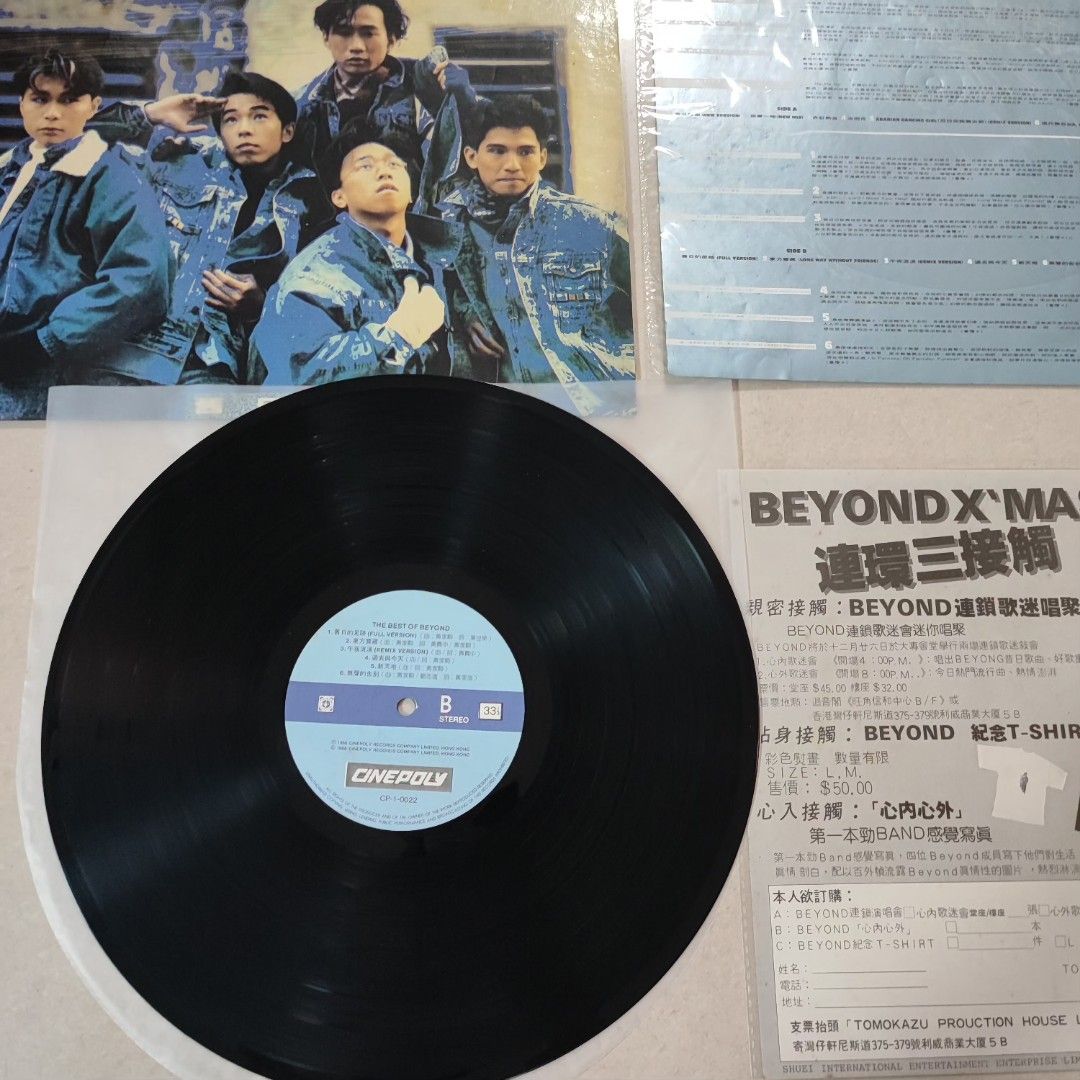 黑膠唱片BEYOND 舊日足跡精選集LP 黑㬵唱片Vinyl / 1988年12吋黑