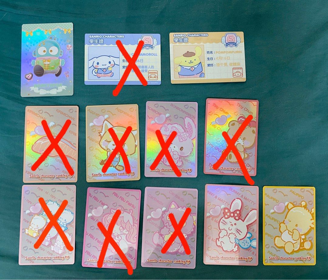 (交換優先) Sanrio Character Ranking 卡, 興趣及遊戲, 玩具 & 遊戲類 - Carousell