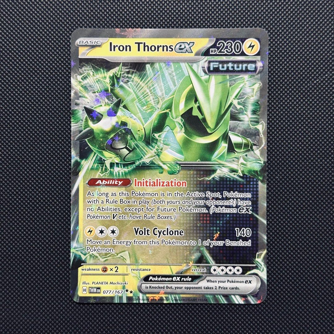 💥 TCG POKEMON 💥 Iron Thorns ex 077/167 Ultra Rare Twilight Masquerade, Hobbies & Toys