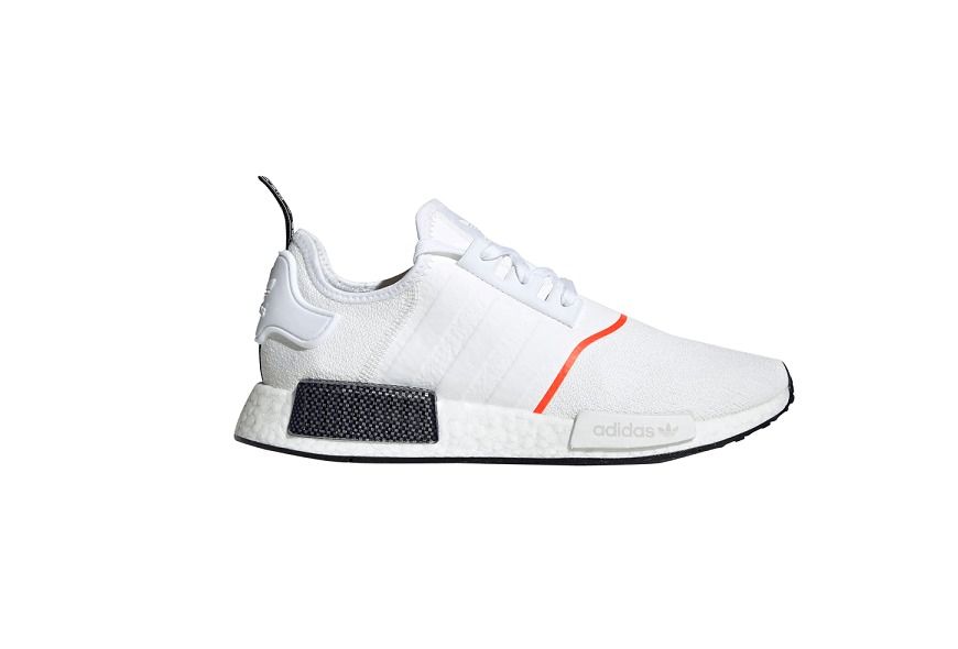 Adidas NMD R1, White Solar Red, White / Solar Red / Carbon Black. US 9.5 UK  9 EUR 43.3 EE5086, Men's Fashion, Footwear, Sneakers on Carousell