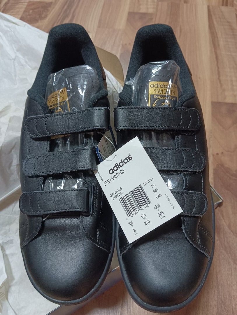 Adidas Stan Smith EF Black with Gold Label Black Noir Gold label. US 9 UK 8.5 EUR 42.5 S75189