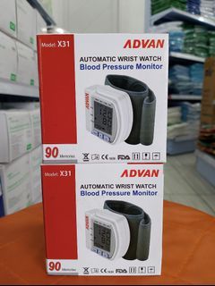 ADVAN WRIST WATCH BLOOD PRESSURE MONITOR- COMPLETE SET WITH FREE BATTERY