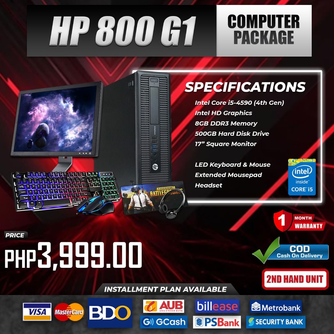 ✨AFFORDABLE COMPUTER PACKAGE NA PWEDE SA ONLINE GAMES? ✨ (Category: Desktops) located in Quezon City. Submitted by mariedesil12290 (Listing ID 1305725722, Image 1). Description: 🔥𝐎𝐏𝐄𝐍 𝐅𝐎𝐑 𝐖𝐇𝐎𝐋𝐄𝐒𝐀𝐋𝐄 𝐀𝐍𝐃 𝐑𝐄𝐓𝐀𝐈𝐋 𝐎𝐑𝐃𝐄𝐑 !! 🔥𝐋𝐎𝐖𝐄𝐒𝐓 𝐈𝐍 𝐓𝐇𝐄 𝐌𝐀𝐑𝐊𝐄𝐓. 𝐃𝐀𝐑𝐄 𝐓𝐎 𝐂𝐎𝐌𝐏𝐀𝐑𝐄 !! 𝐒𝐏𝐄𝐂𝐈𝐅𝐈𝐂𝐀𝐓𝐈𝐎𝐍𝐒 : ▶ Processor : Intel Core i5-4th gen ▶ Memory : 8GB ram ▶ Storage : 500gb HDD ▶ Monitor : 17"Squar