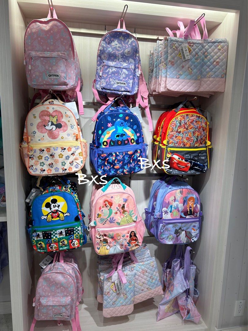 Authentic Disney store Japan kids school bag Backpack Bagpack stitch Mickey Minnie Mouse cars Elsa Anna Ariel Cinderella princess fairy tale Belle Pocahontas Olaf Babies Kids Babies Kids