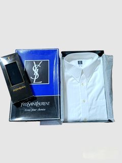 Authentic YSL 💯 Cotton Button Up Shirt and Socks From Japan