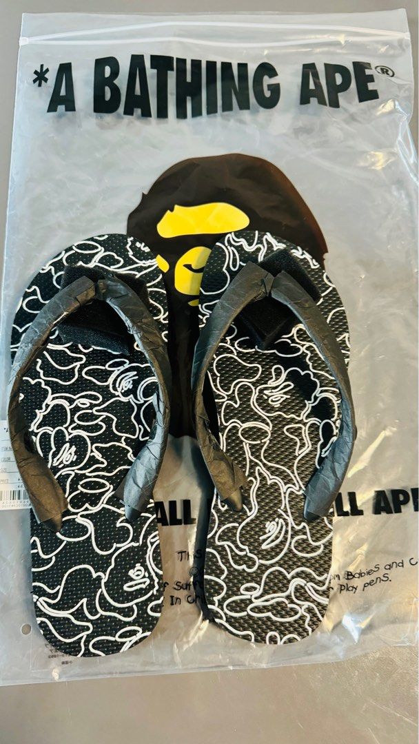 BAPE Abc Neon Camo Beach Slippers Flip Flops Size S and M