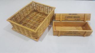 Brand New Wooden Crates and Basket