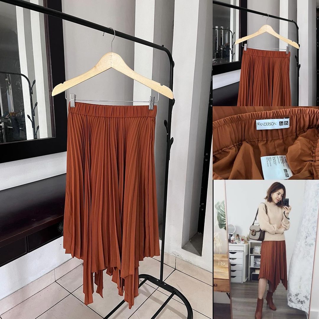 Brown skirt uniqlo cheap