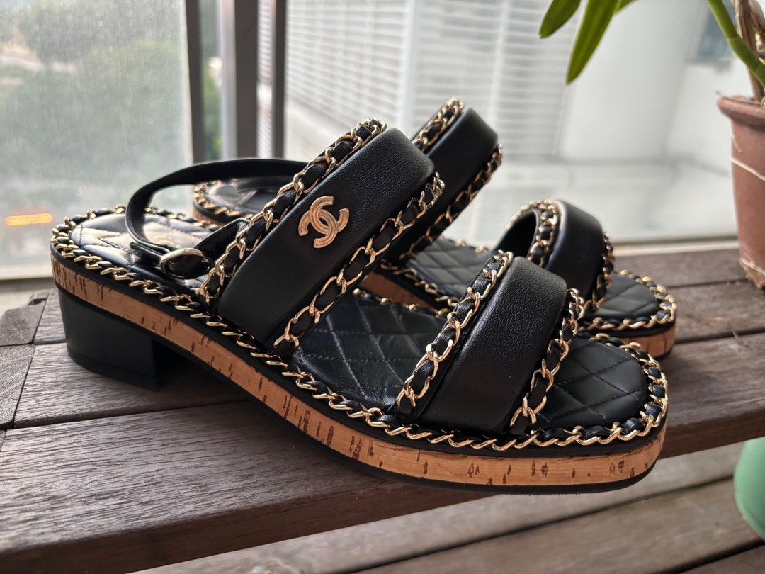 Chanel Lambskin Sandals Luxury Sneakers Footwear on Carousell