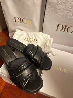 Christian Dior Dio(r)evolution Calfskin Cannage Quilted 80mm Slide Sandals
