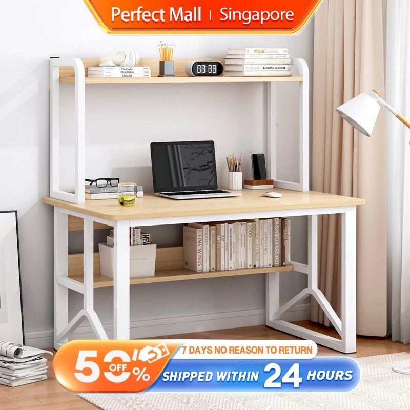 Computer Table with Book Shelf Student Study Desk Writing Desk Steel ...
