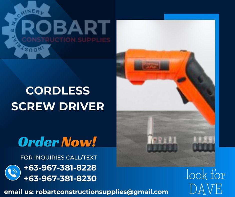 CORDLESS SCREW DRIVER (Category: Construction Tools & Equipment) located in Caloocan City. Submitted by gabo. (Listing ID 1305733110, Image 1). Description: SALE❗ ❗ ❗ SALE❗ ❗ ❗ SALE❗ ❗ ❗ LOOK FOR: Dave T. Cariño 0 9 6 7 3 8 1 8 2 2 8 / 0 9 6 7 3 8 1 8 2 3 0 7 7 4 6-6 1 4 8 / 7 0 0 2- 2 8 7 2 / 8 6 3 6-3 0 0 5 𝑹𝑶𝑩𝑨𝑹𝑻 𝑪𝑶𝑵𝑺𝑻𝑹𝑼𝑪𝑻𝑰𝑶𝑵 𝑺𝑼𝑷𝑷𝑳𝑰𝑬𝑺 📍S&L BUILDING, 1ST & 2ND FLOOR, 1405 YUSECO ST, STA CRUZ, MANILA SEND US MESSAGE FO