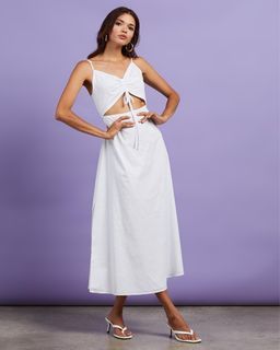Dazie Primrose Cotton Linen Midi Dress