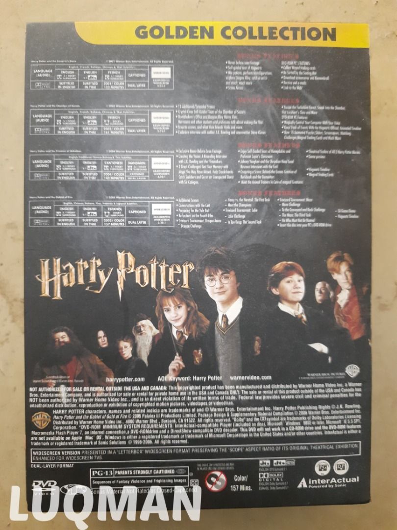 DVD Golden Collection Widescreen Harry Potter, Hobbies & Toys, Music ...