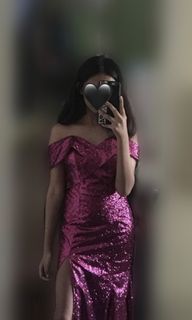 Fuchsia Pink Modern Filipiniana Gown