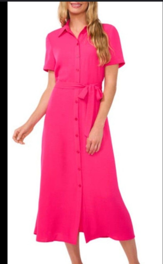 H&M Maxi dress warna pink