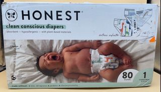 HONEST BABY DIAPERS SIZE 1 - 80pcs