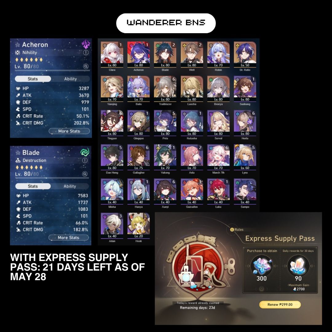 hsr honkai star rail acc account for sale, Video Gaming, Video Game ...