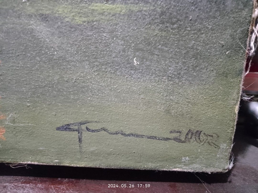 Large painting (Category: Frames & Pictures) located in San Pedro. Submitted by antigonidodong (Listing ID 1305686779, Image 3). Description: large painting without frame with signature 2002.