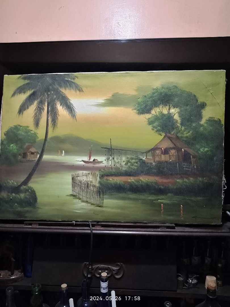 Large painting (Category: Frames & Pictures) located in San Pedro. Submitted by antigonidodong (Listing ID 1305686779, Image 1). Description: large painting without frame with signature 2002.